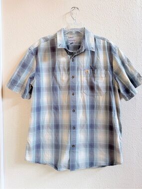 Carhartt relaxed fit blue plaid shirt